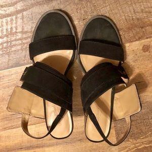 Chunky bootie heels black